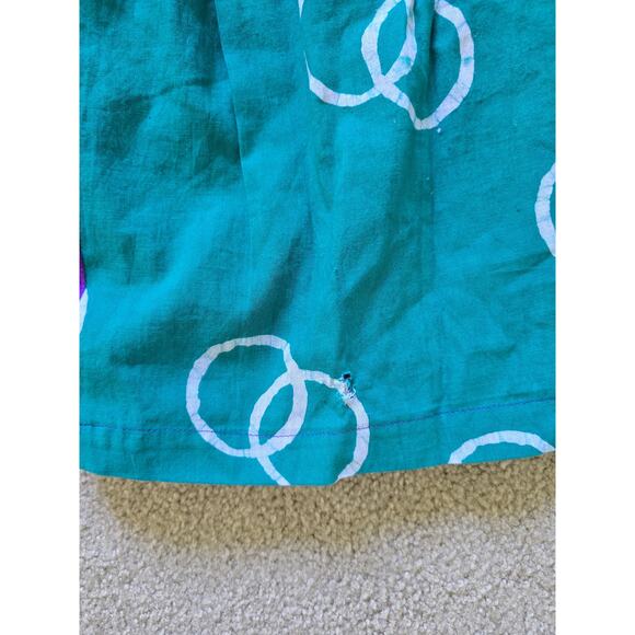 NWT** Elisamama Asake Blue Green Abstract Color-block Maxi Cotton Dress Size Sm - Picture 7 of 8